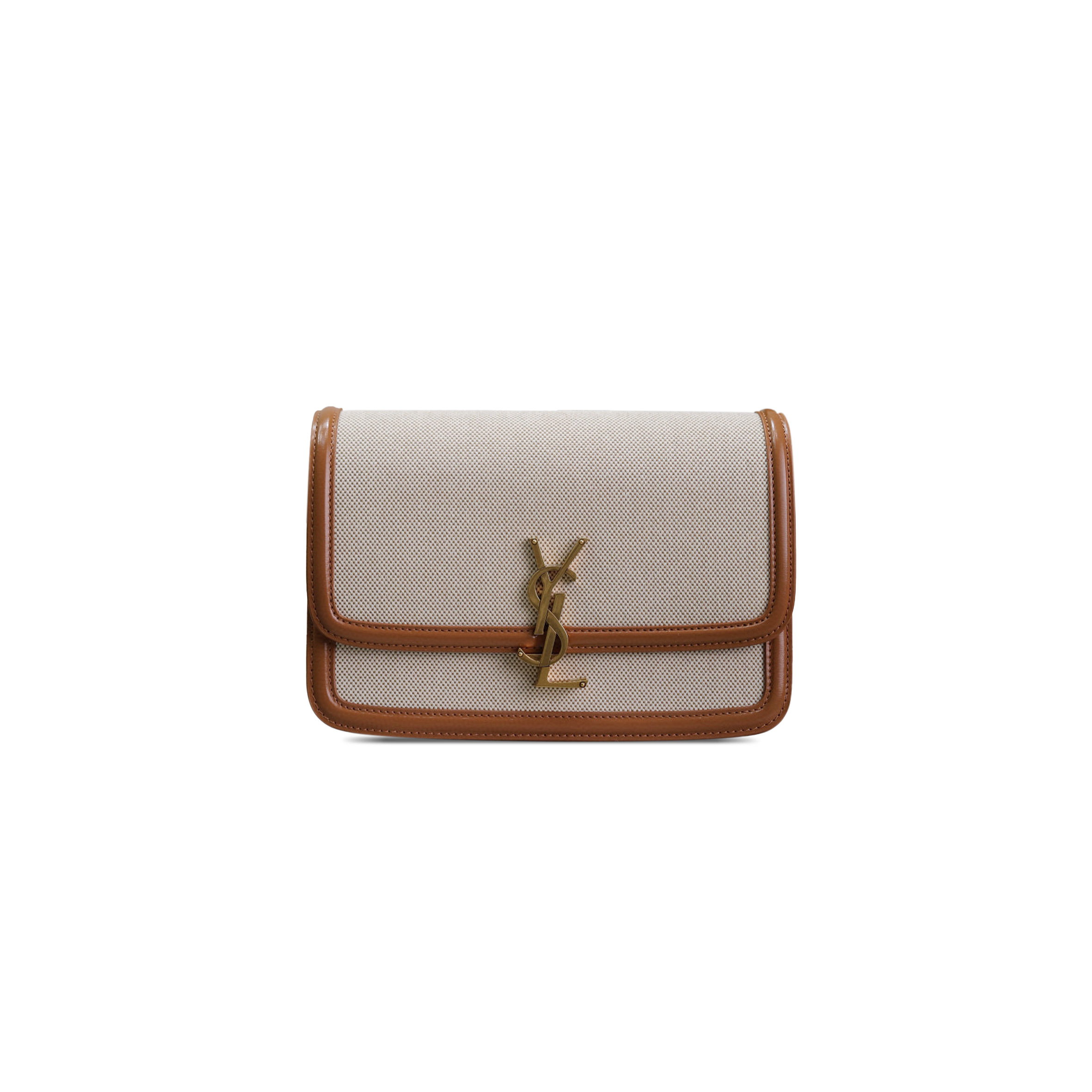 YSL SOLFERINO MEDIUM SATCHEL IN CANVAS AND LEATHER 634305HZD1W9380 (23*16*6cm)